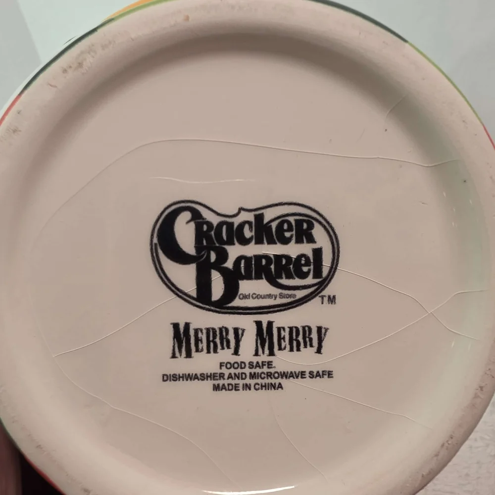 Cracker Barrel Christmas Merry Merry Snowman‎ 2-Piece Ceramic Bowls